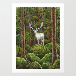 White deer Art Print