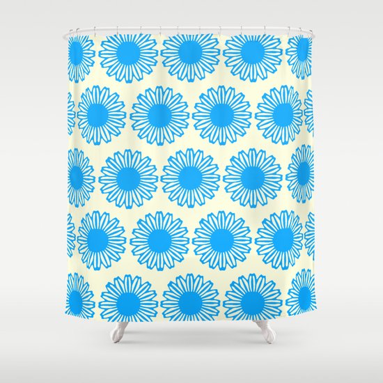 Vintage Flower_Turquoise Shower Curtain