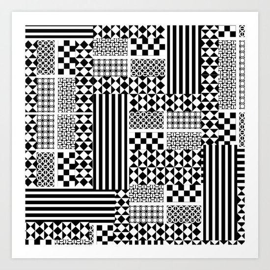 No colors! | Cool Black and White Monochromatic Trendy Patterns Art Print