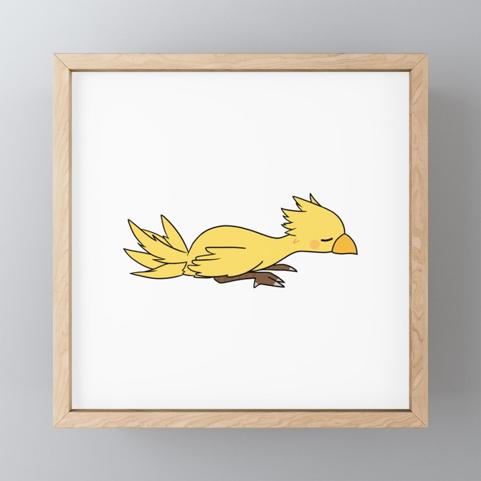 Sleeping chocobo chick Framed Mini Art Print