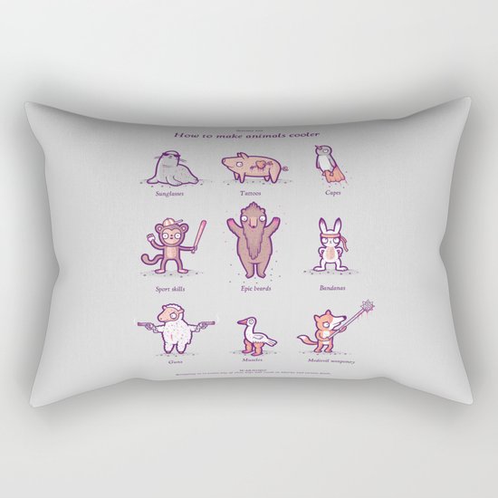 How to make animals cooler Rectangular Pillow