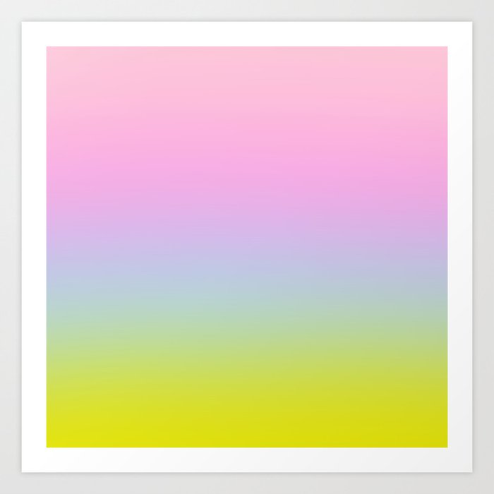 OMBRE PASTEL COLORS RAINBOW  Art Print