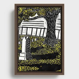 Fall Day in the Graveyard Framed Canvas