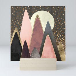 Pink and Gold Peaks Mini Art Print