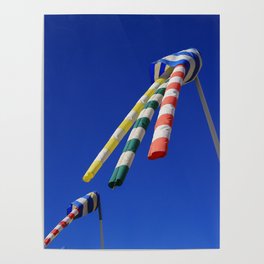 Colorful Flying Wind Flags in Knokke Poster
