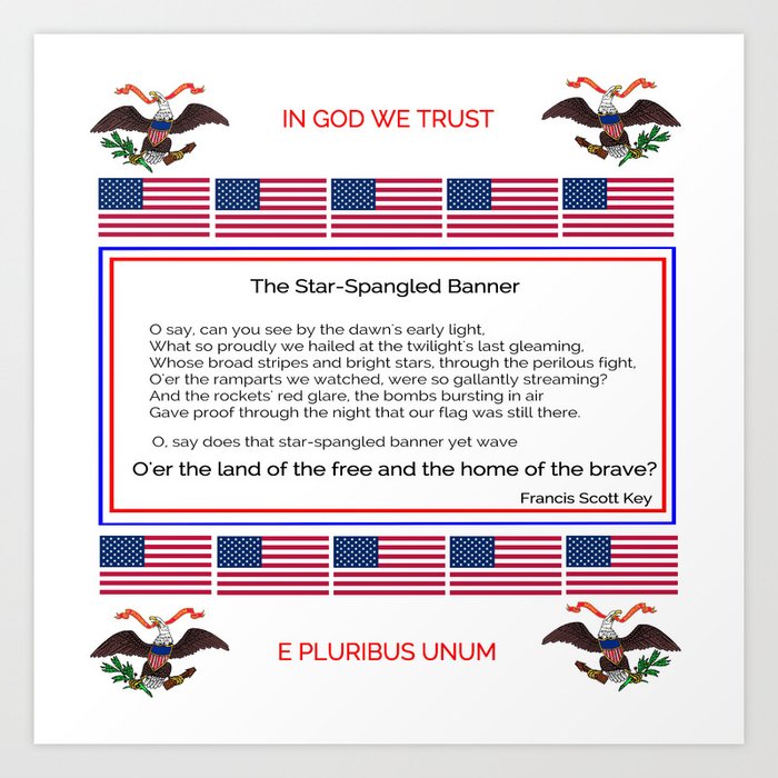 Star Spangled Banner Patriotic American Flag Border Paper