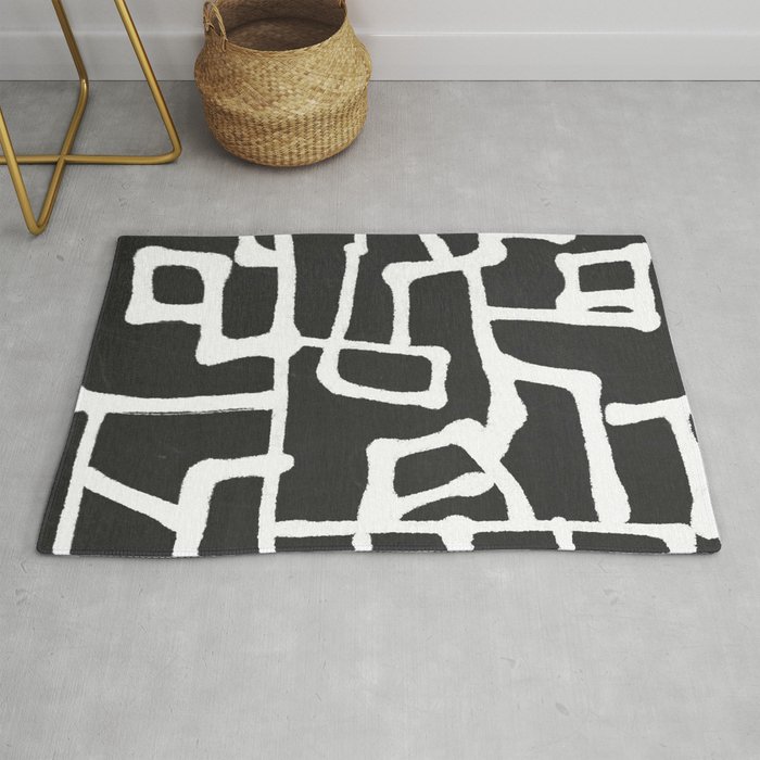 Abstract Black And White Rug By Thingdesign Society6