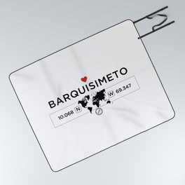 Barquisimeto - Venezuela - World Map with GPS Coordinates Picnic Blanket