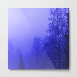 Into the Blue Metal Print | Fog, Color, Blue, Park, Scenery, Trees, Abstract, Mist, Nature, Photo 