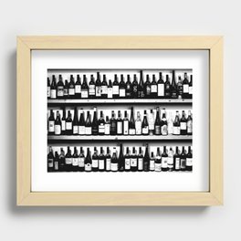 Wine Bottles in Black And White #decor #society6 #buyart Recessed Framed Print