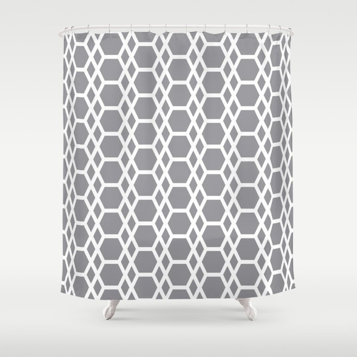 Tessellation Line Pattern 13 Abstract Hexagons Shower Curtain