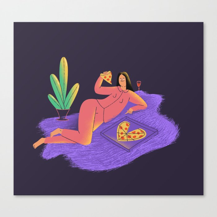 lovely pizza lady Canvas Print