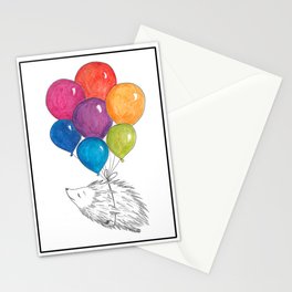 Soar - Rainbow Balloon Hedgehog Stationery Cards