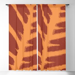 Leaf Pattern Rustic Nature Boho Orange Dark Terracotta Blackout Curtain