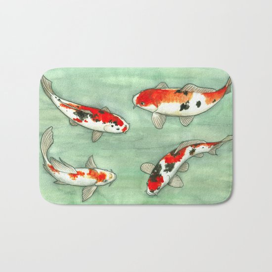 La ronde des carpes koi Bath Mat
