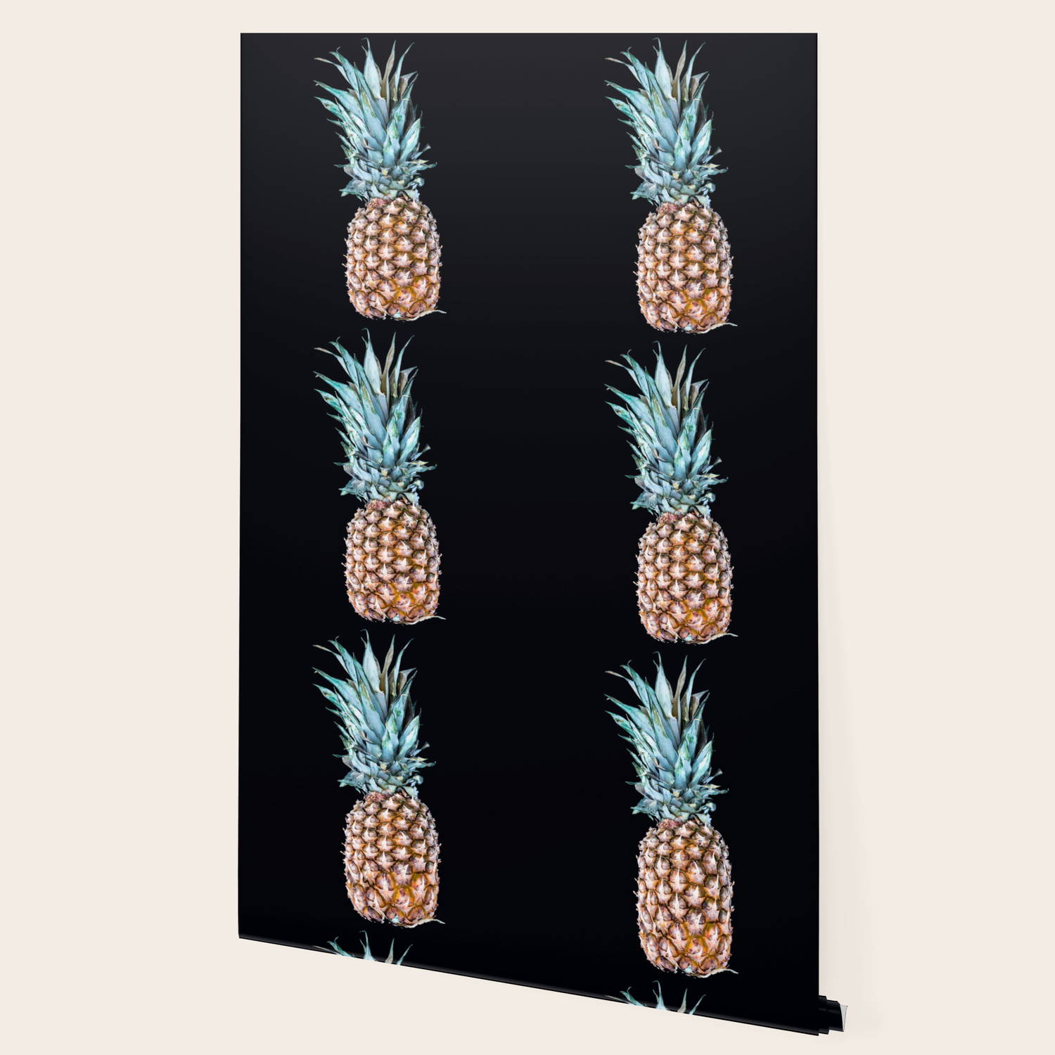 Pineapple On A Black Background Decor Society6 Wallpaper