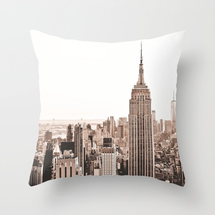New York City Boho Skyline Throw Pillow