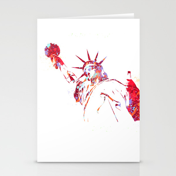 Statue Of Liberty Watercolor Paint Splatter Pop Art