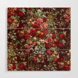 Chintz Pattern- 19th Century Floral Textile Pattern Wood Wall Art