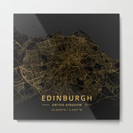 Edinburgh, United Kingdom - Gold Metal Print