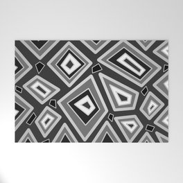 Abstract black geometrical shapes Welcome Mat