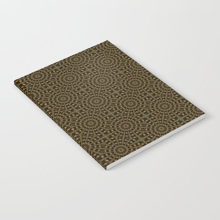 Art Deco Circle Pattern In Teal and Dark Green Notebook