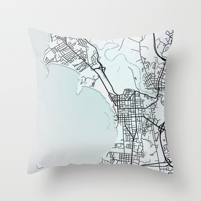 Burlington VT USA White City Map Throw Pillow