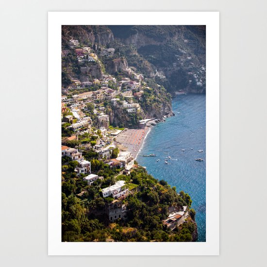 Positano Italy Harbor - Mediterranean Sea Art Print