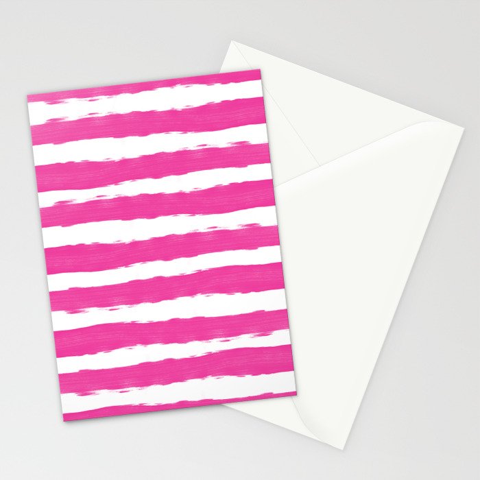 simple pink and white hand drawn stripes horizontal for your