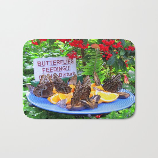Butterfly | Butterflies Feeding v.2 Bath Mat