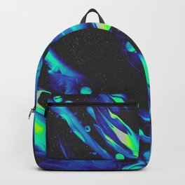 THE UNDOING Backpack | Ink, Vaporwave, Digital, Curated, Iridescent, Wave, Texture, Illustration, Blue, Ocean 