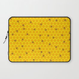 Mind Your Own Beeswax / Bright honeycomb and bee pattern Laptop Sleeve