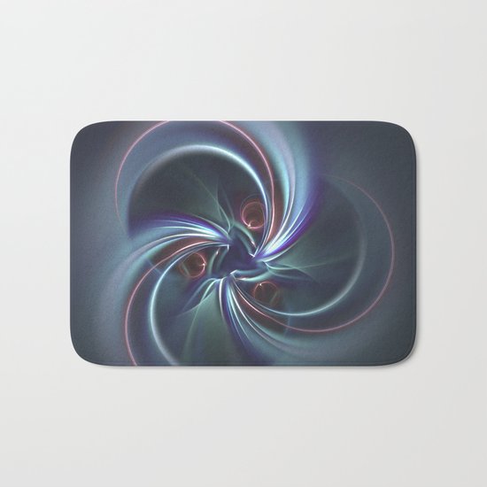 Moons Fractal in Cool Tones Bath Mat