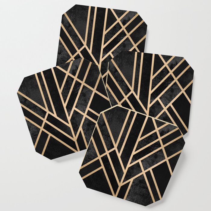 Art Deco Black Coaster