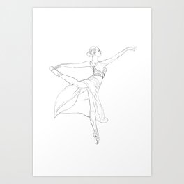 Ballerina Line Drawing no.02 Art Print