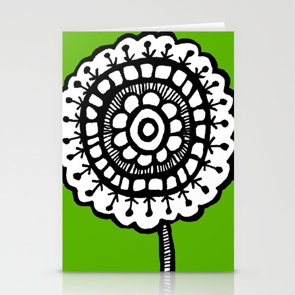 Green Flower Stationery Cards