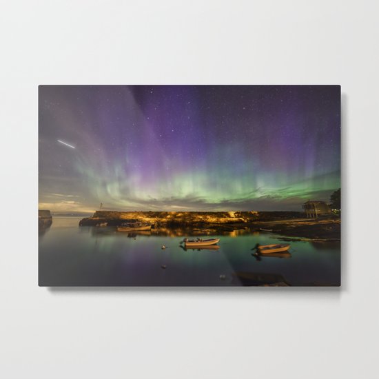 Aurora and the ISS Metal Print