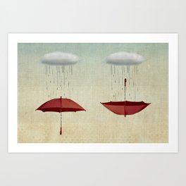 embracing the rain Art Print