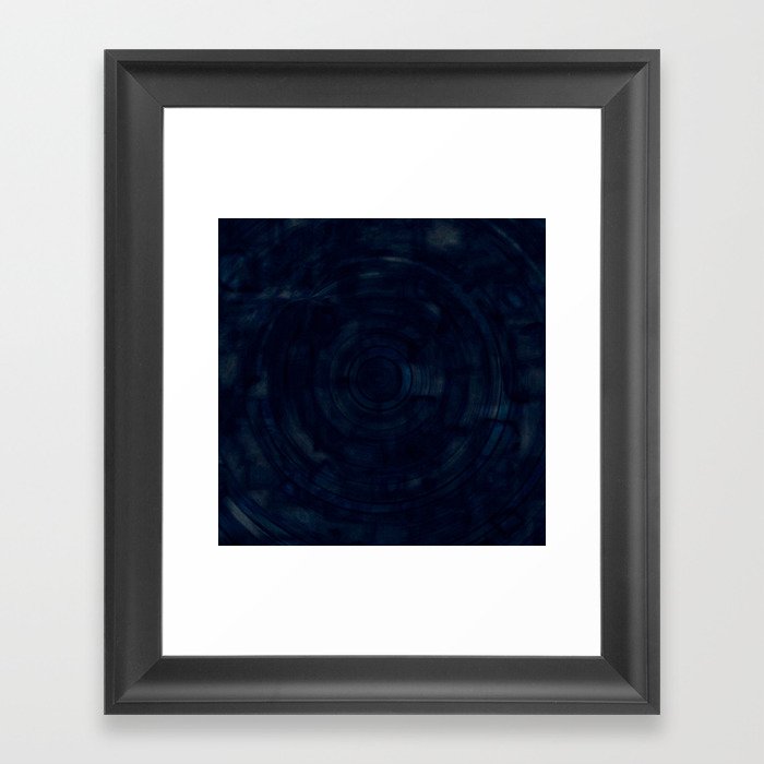 Dark Blue Circle Framed Art Print