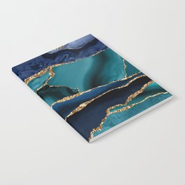 Ocean Blue Mermaid Marble Notebook