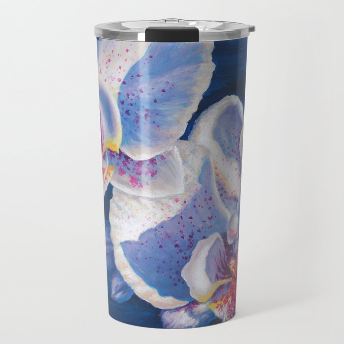 Two White Orchids Travel Mug