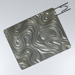 Modern abstract metal geometrical lines pattern Picnic Blanket