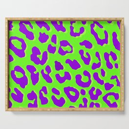 Leopard Print Green Purple Serving Tray
