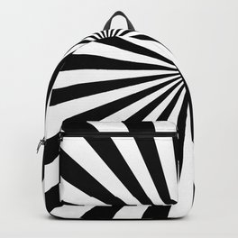 Black and white rays Backpack | Design, Graphicdesign, Panoramic, Strips, White, Lines, Rays, Black 