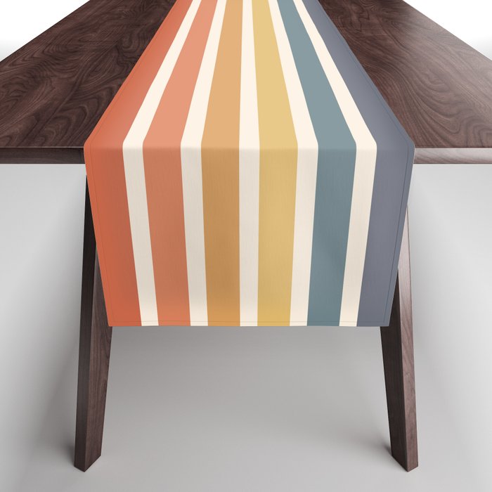 Eloma - Classic 70s Style Retro Stripes Table Runner