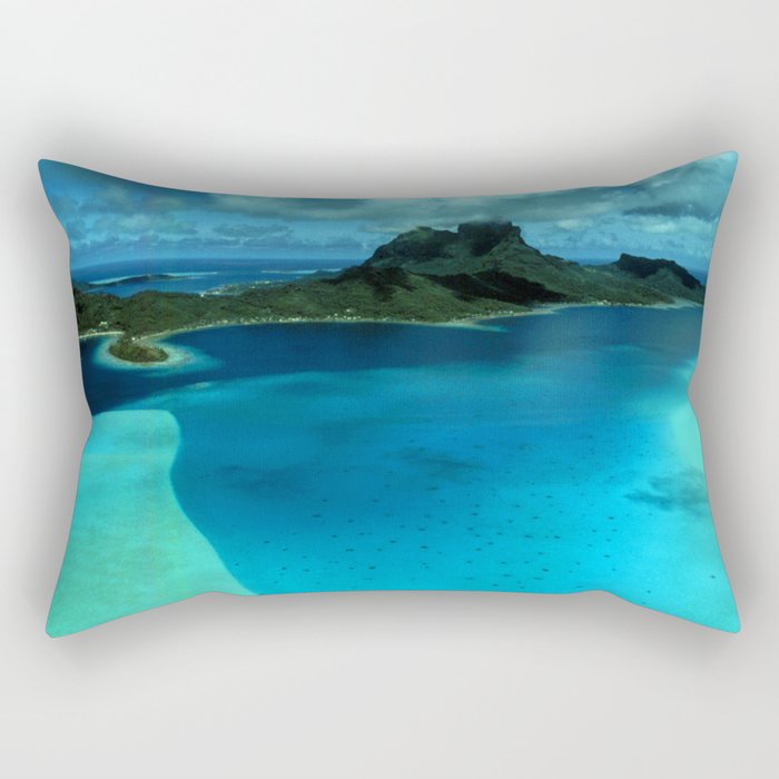 Bora Bora Lagoon Aerial Rectangular Pillow