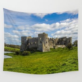Great Britain Photography - Carew Castle & Tidal Mill Under The Blue Sky Wall Tapestry