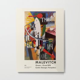 Kazimir Malevich. Exhibition poster for the Centre Pompidou in Paris, 1978. Metal Print | Kazimirmalevich, Malevichposter, Englishman, Malevich, Painting, Exhibition, Livingroomart, Russian, Modernism, Artexhibition 
