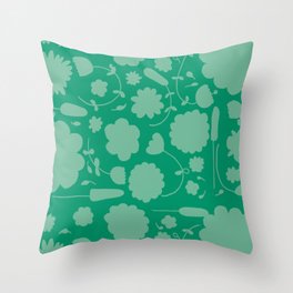 Floral green Throw Pillow