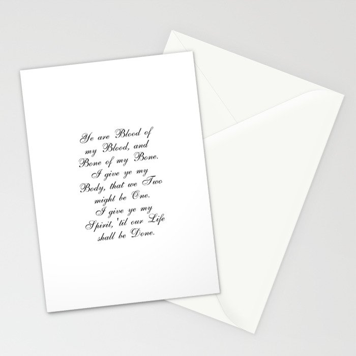 Outlander Wedding Vows Stationery Cards By Ifreakinlovebooks